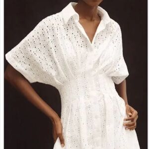 Anthropologie White Eyelet Dress